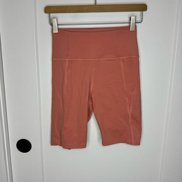 Girlfriend Collective Rose Pink High Rise Biker Shorts Size Small - Picture 2 of 6